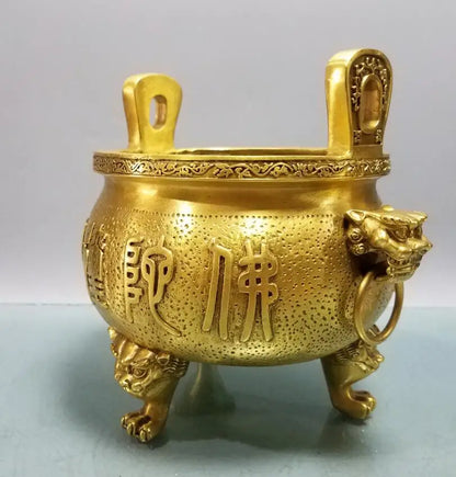 China brass seiko Buddha Incense burner crafts statue