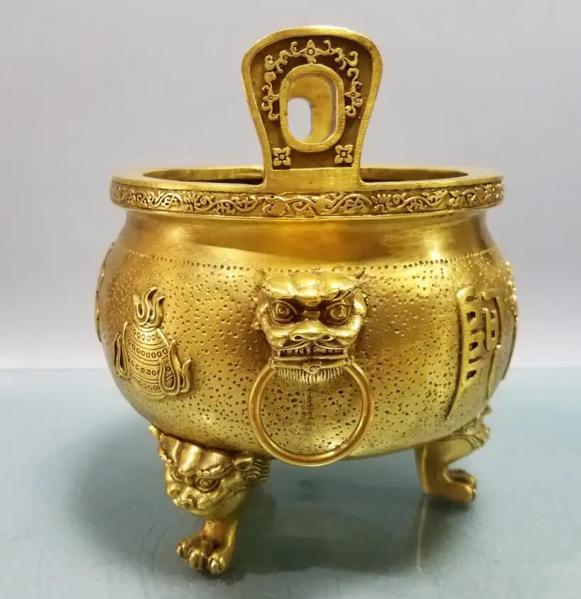 China brass seiko Buddha Incense burner crafts statue