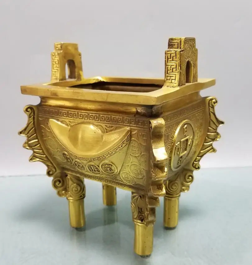 China brass seiko Ingots Incense burner crafts statue