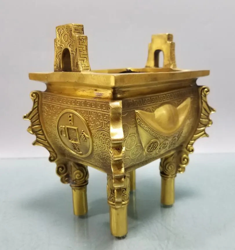 China brass seiko Ingots Incense burner crafts statue