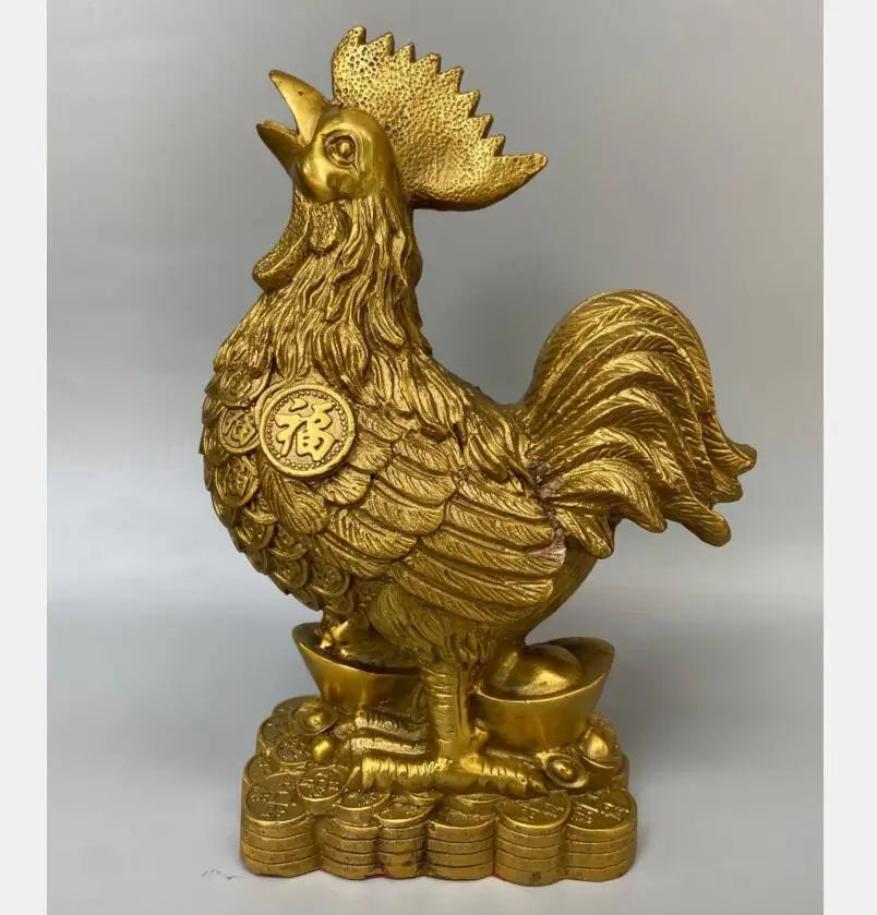 China brass seiko Ingots blessing chicken crafts statue