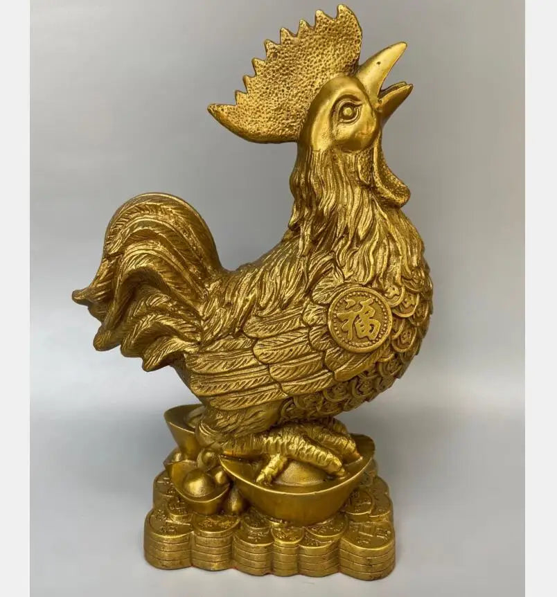 China brass seiko Ingots blessing chicken crafts statue