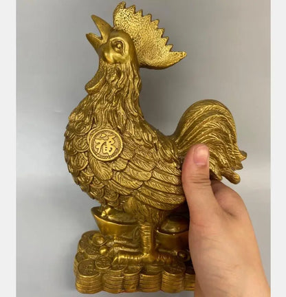 China brass seiko Ingots blessing chicken crafts statue