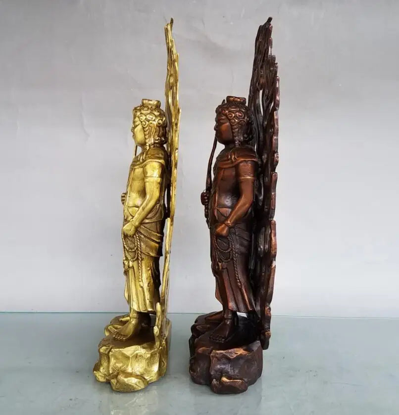 China brass seiko Mingwang flame Buddha crafts statue