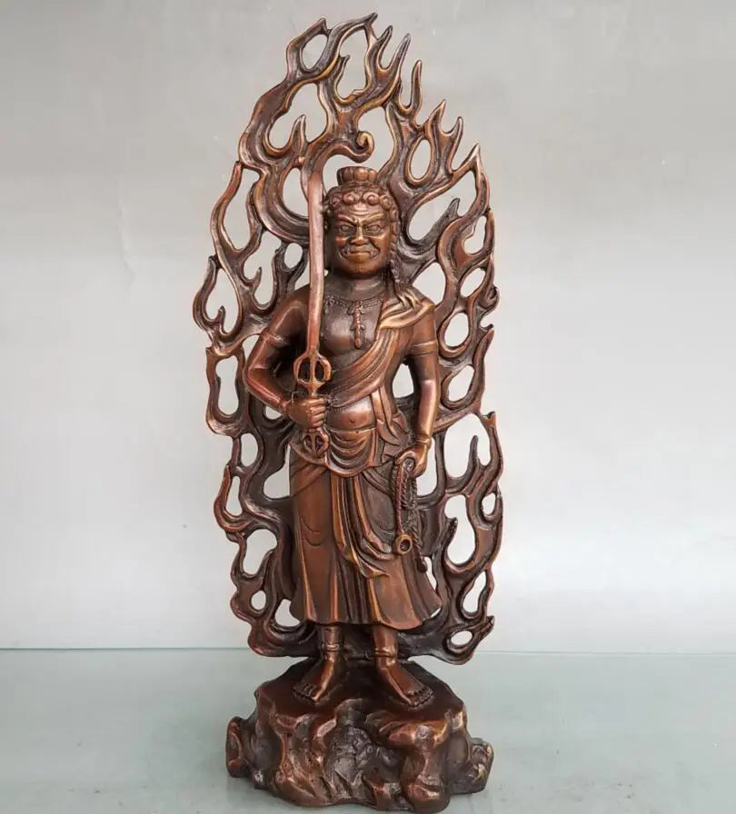 China brass seiko Mingwang flame Buddha crafts statue