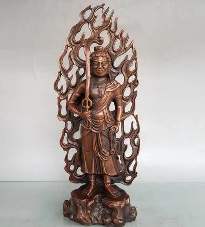 China brass seiko Mingwang flame Buddha crafts statue