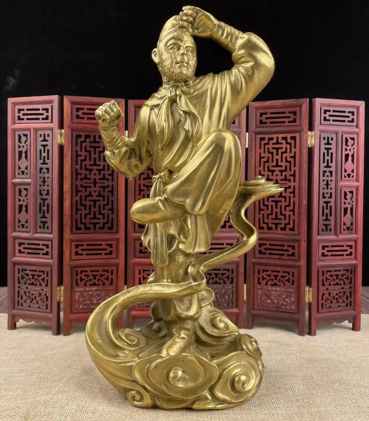 China brass seiko Monkey King crafts statue