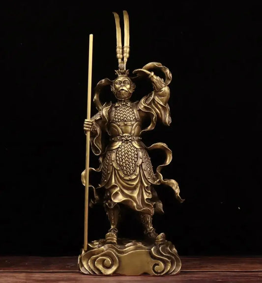 China brass seiko Monkey King crafts statue