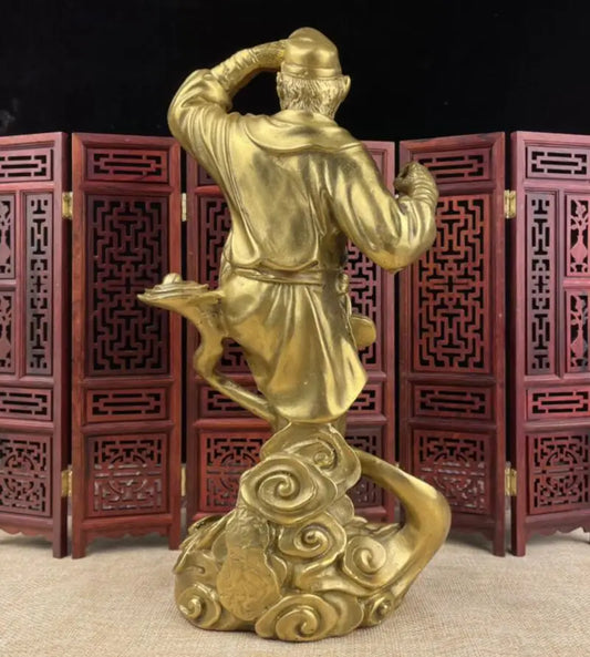 China brass seiko Monkey King crafts statue