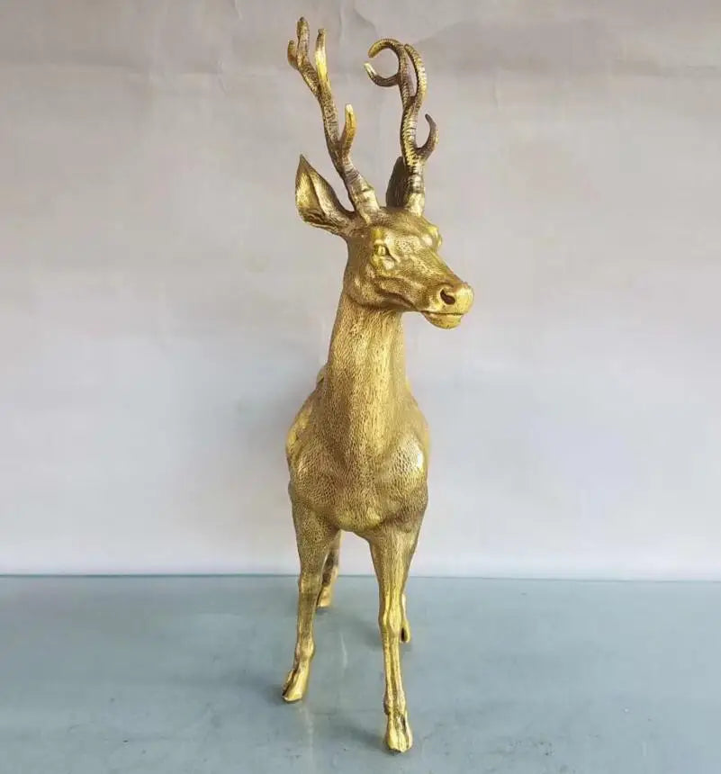 China brass seiko Sika deer crafts statue