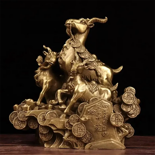 China brass seiko Three sheep crafts statue