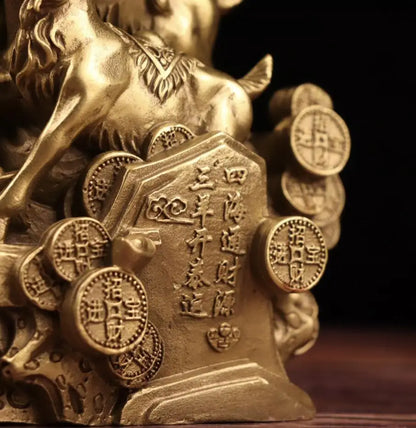 China brass seiko Three sheep crafts statue