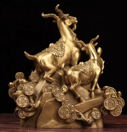 China brass seiko Three sheep crafts statue