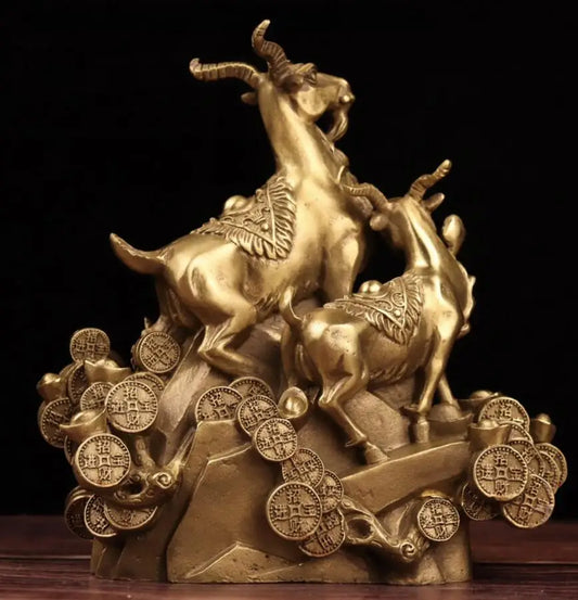 China brass seiko Three sheep crafts statue