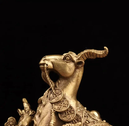 China brass seiko Three sheep crafts statue