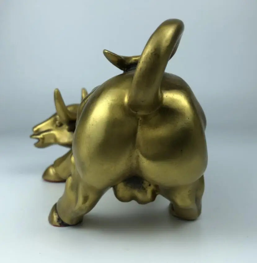 China brass seiko auspicious cow crafts statue