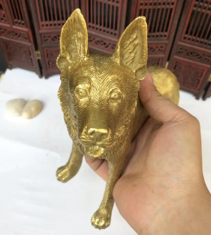 China brass seiko dog crafts statue