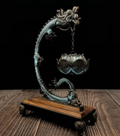 China brass seiko dragon Hanging Incense burner crafts statue