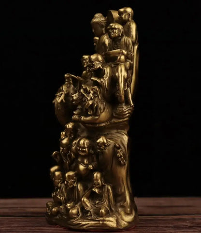 China brass seiko eighteen Rohan Buddha crafts statue