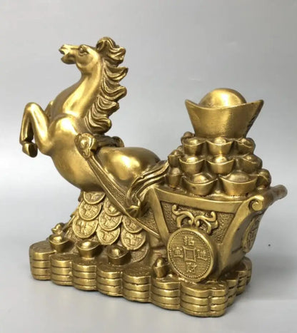 China brass seiko horse Pull Ingots crafts statue
