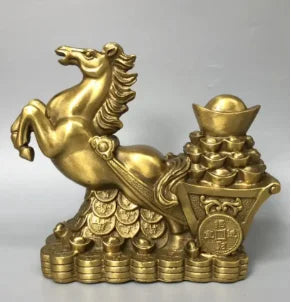 China brass seiko horse Pull Ingots crafts statue