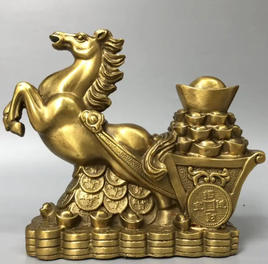 China brass seiko horse Pull Ingots crafts statue