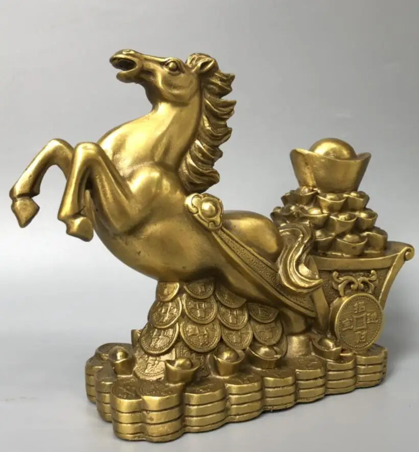 China brass seiko horse Pull Ingots crafts statue