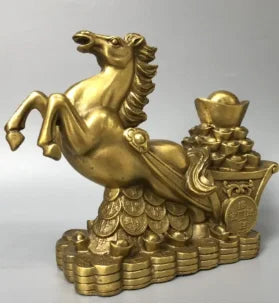 China brass seiko horse Pull Ingots crafts statue