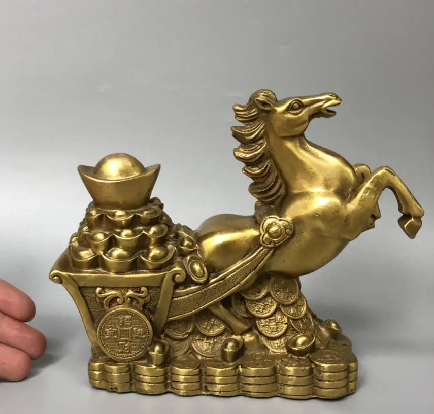 China brass seiko horse Pull Ingots crafts statue