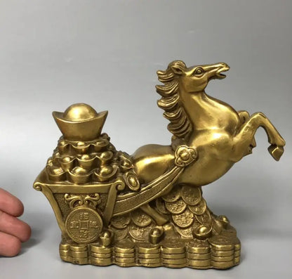 China brass seiko horse Pull Ingots crafts statue