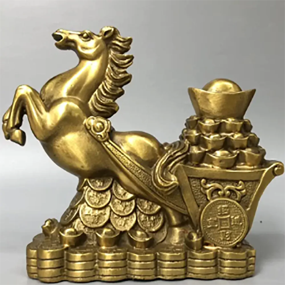 China brass seiko horse Pull Ingots crafts statue