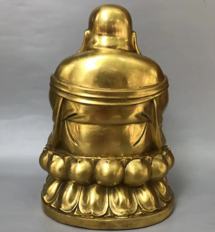 China brass seiko lotus maitreya Buddha crafts statue
