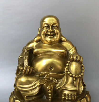 China brass seiko lotus maitreya Buddha crafts statue