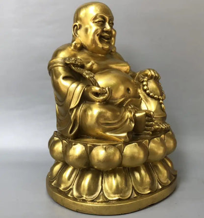 China brass seiko lotus maitreya Buddha crafts statue