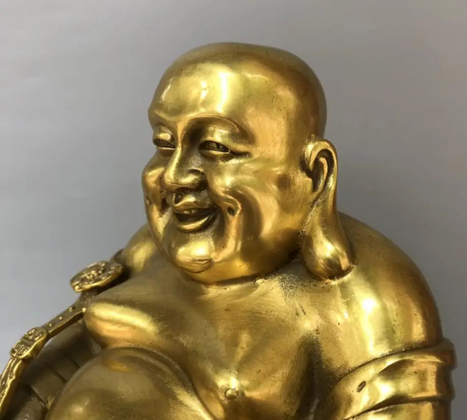 China brass seiko lotus maitreya Buddha crafts statue