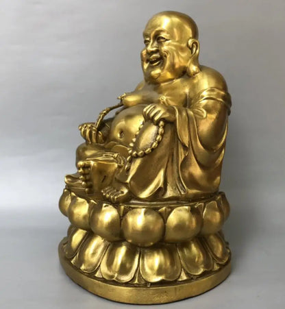 China brass seiko lotus maitreya Buddha crafts statue