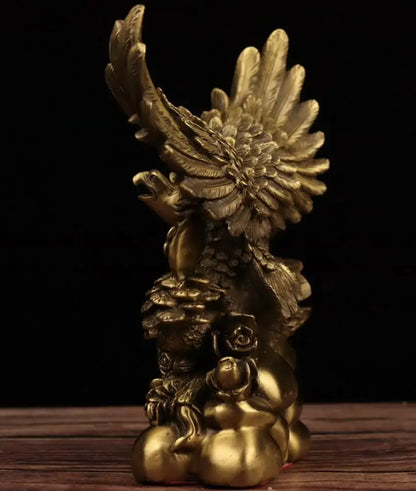 China brass seiko male eagle Spread wings crafts statue