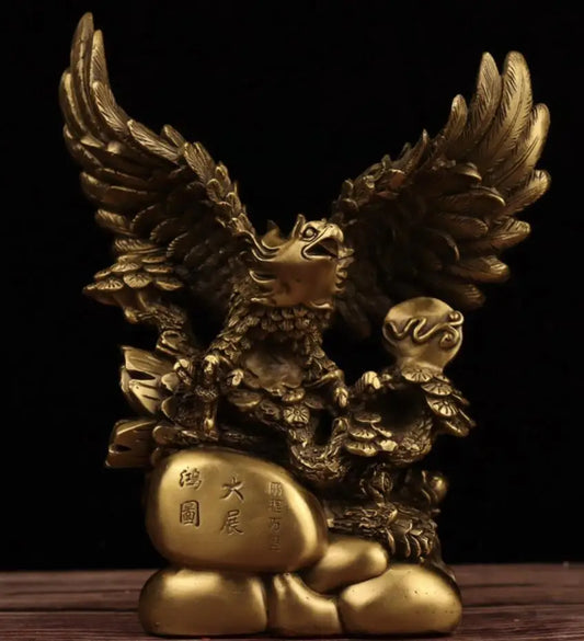 China brass seiko male eagle Spread wings crafts statue