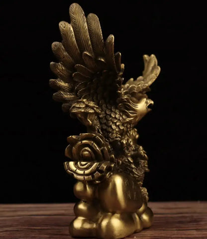 China brass seiko male eagle Spread wings crafts statue