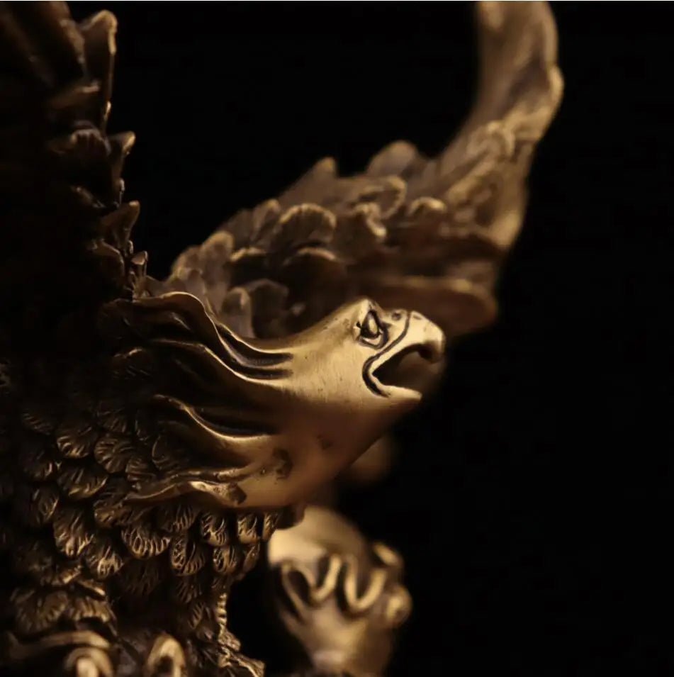 China brass seiko male eagle Spread wings crafts statue