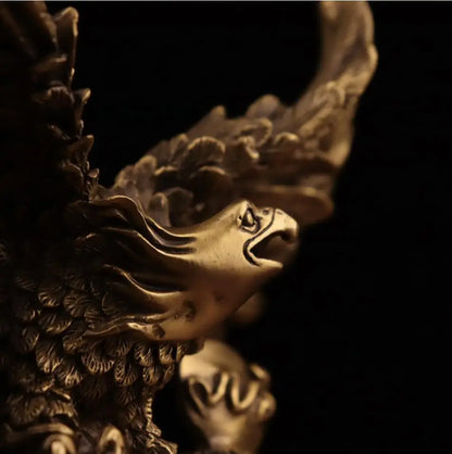 China brass seiko male eagle Spread wings crafts statue
