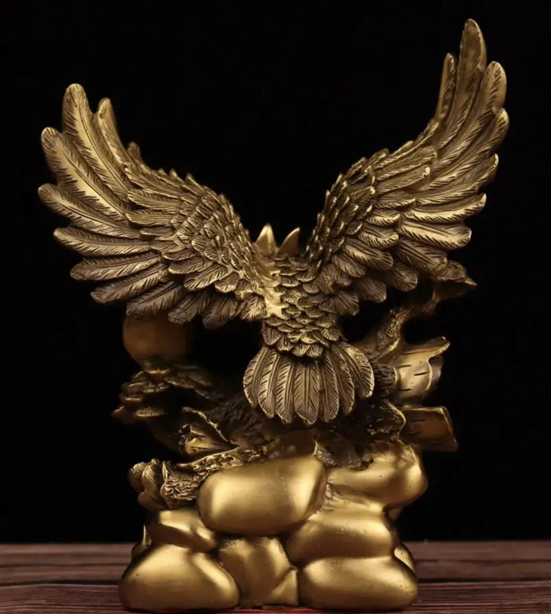 China brass seiko male eagle Spread wings crafts statue