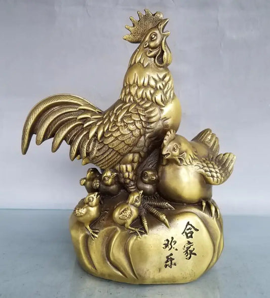 China brass seiko recruit wealth Chicken crafts statue