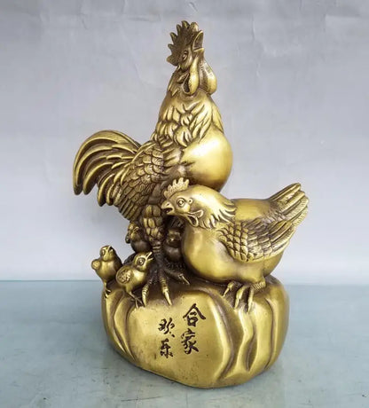 China brass seiko recruit wealth Chicken crafts statue