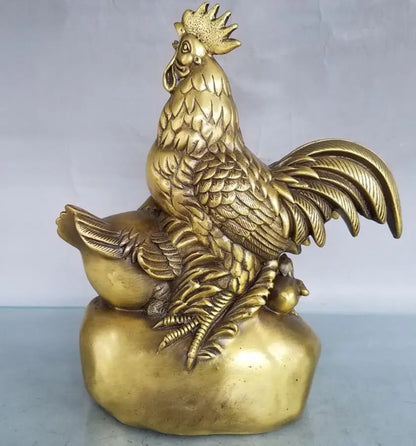 China brass seiko recruit wealth Chicken crafts statue