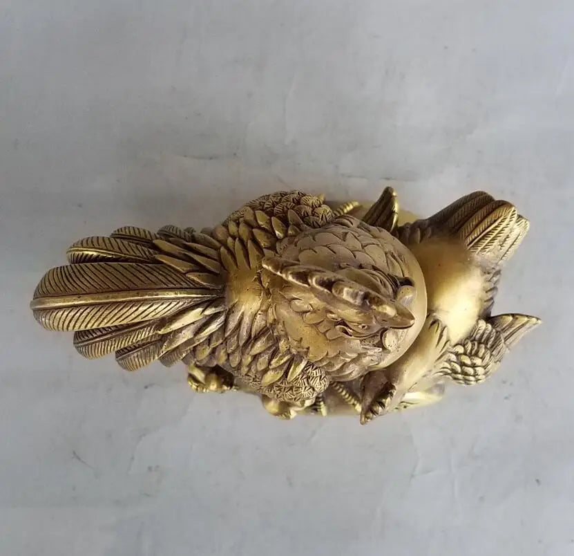 China brass seiko recruit wealth Chicken crafts statue