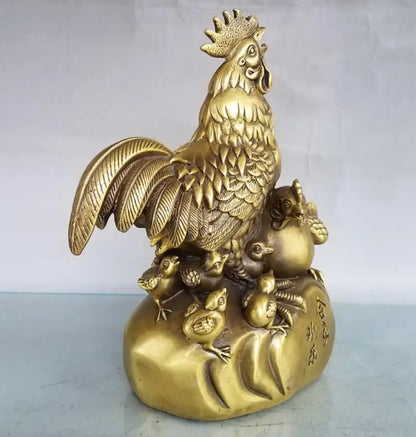 China brass seiko recruit wealth Chicken crafts statue