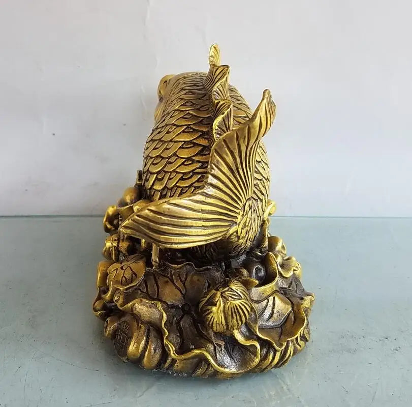 China brass seiko recruit wealth Fish crafts statue