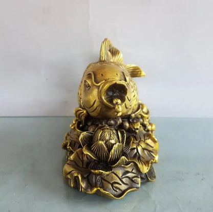 China brass seiko recruit wealth Fish crafts statue
