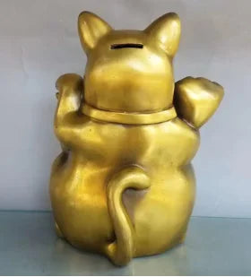 China brass seiko recruit wealth cat crafts statue